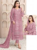 Faux Georgette Pink Eid Wear Embroidery Work Pakistani Suit